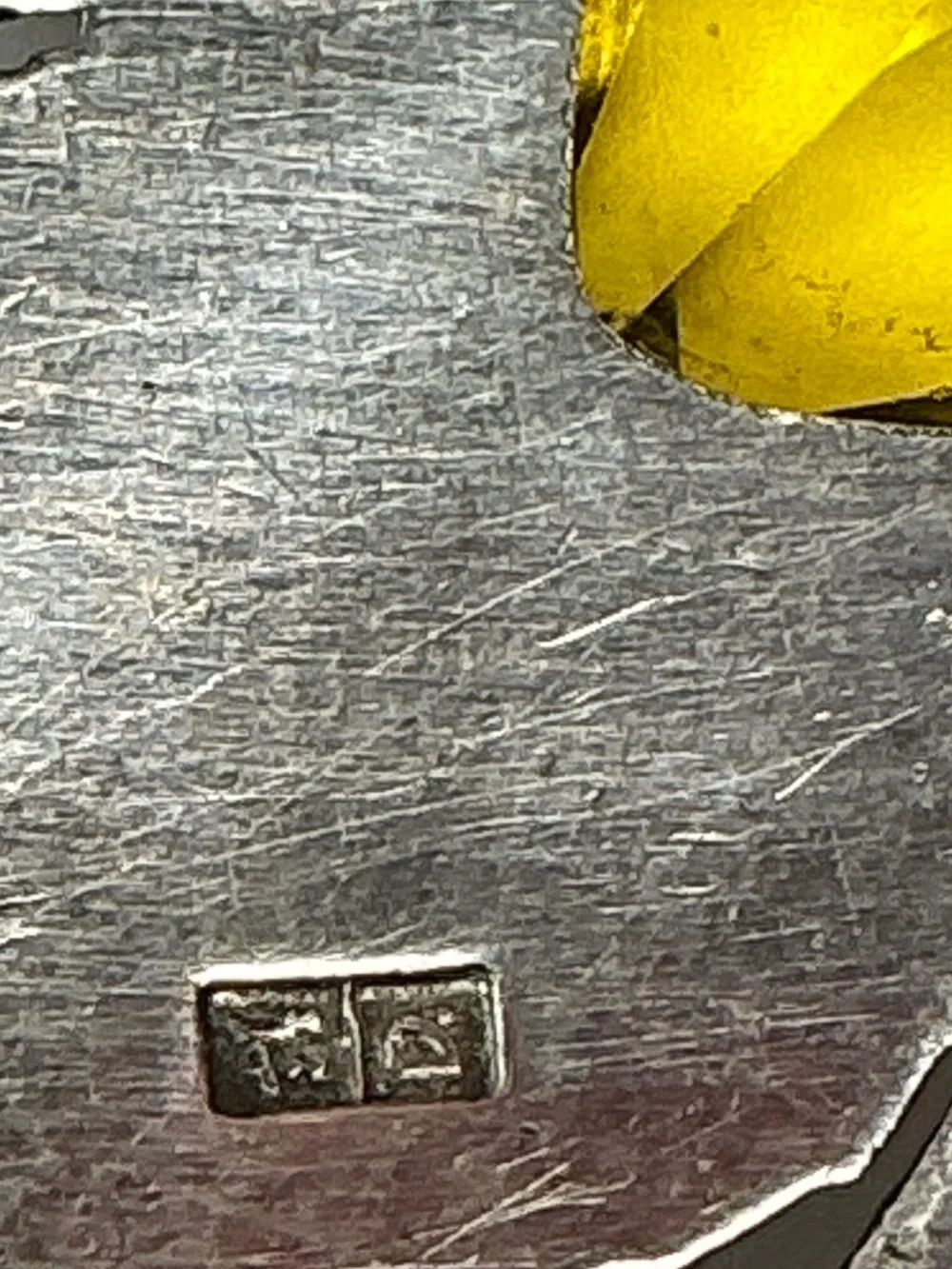 Vintage Sterling Silver Pendant W/ A Faceted Citrine Stone. 1.25” x 2”